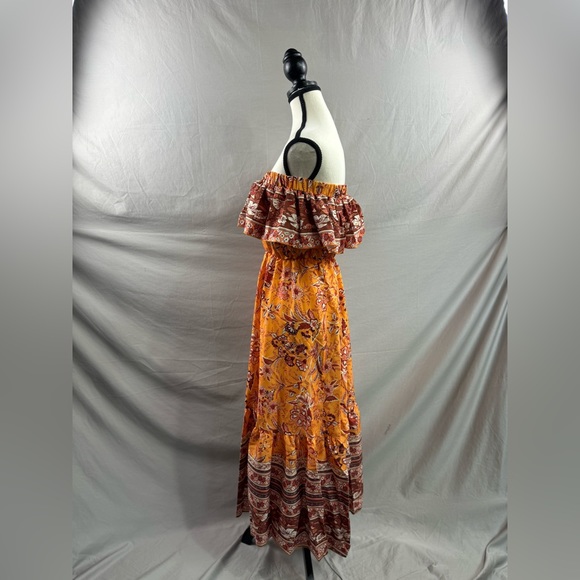 Boho Floral Pattern Off Shoulder A-Line Dress - Picture 7 of 8